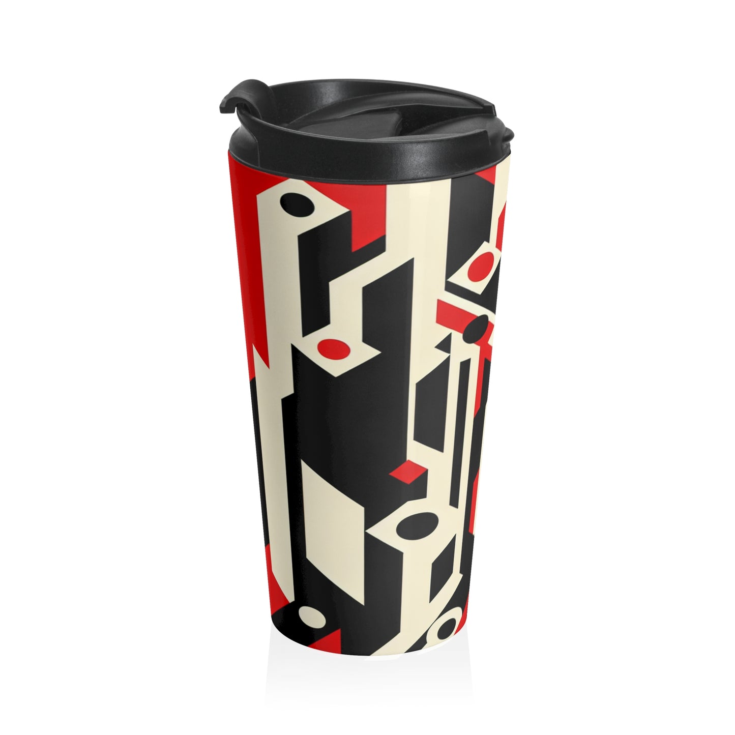 "Futuristic Metropolis: A Constructivist Expression of Urban Technology" - The Alien Stainless Steel Travel Mug Constructivism