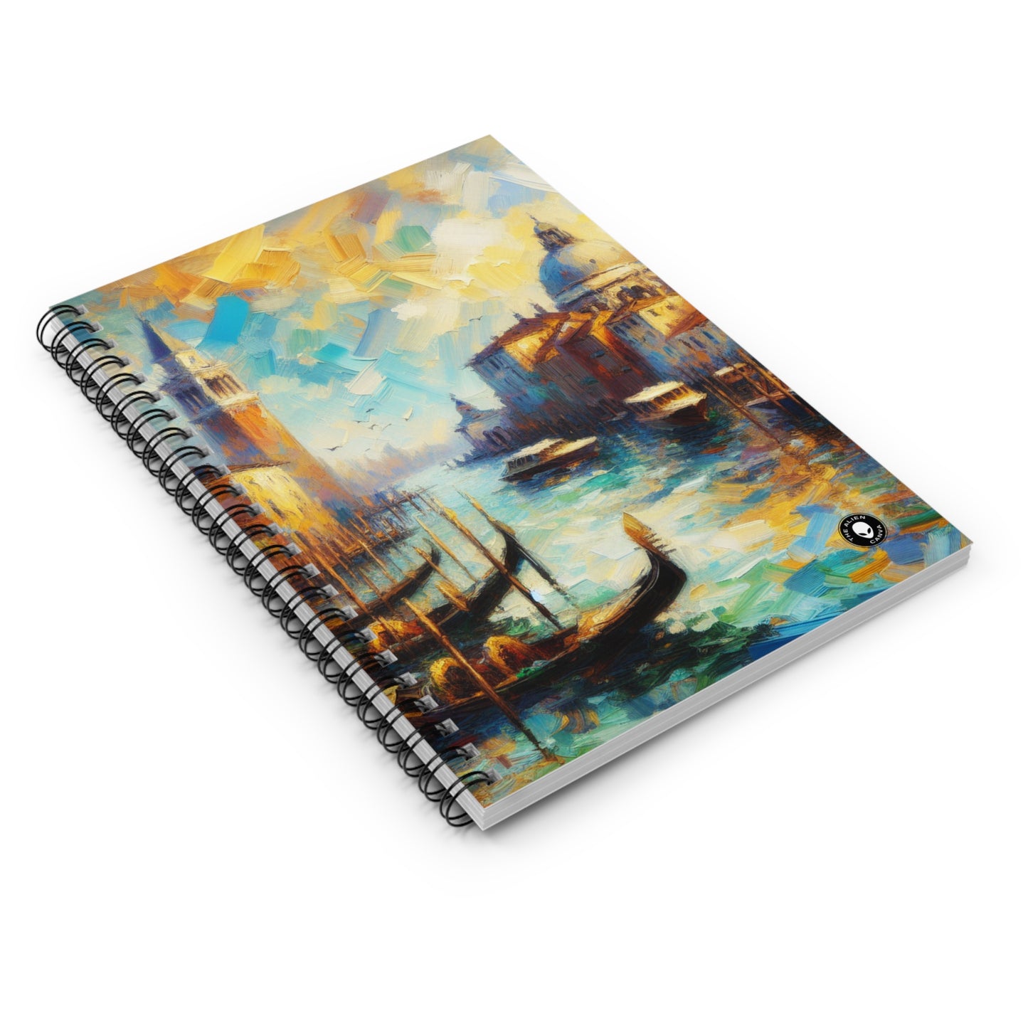 "Serenity in the City: Capturing the Golden Hour" - The Alien Spiral Notebook (Ruled Line) Impressionism