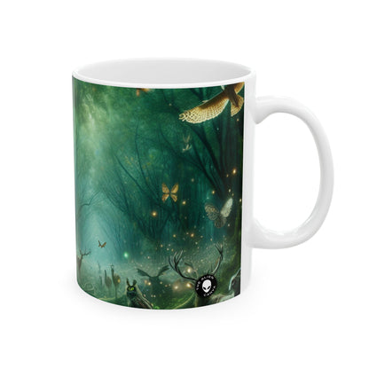 « Forêt enchantée : les voix de la nature » – Tasse en céramique Alien 11 oz