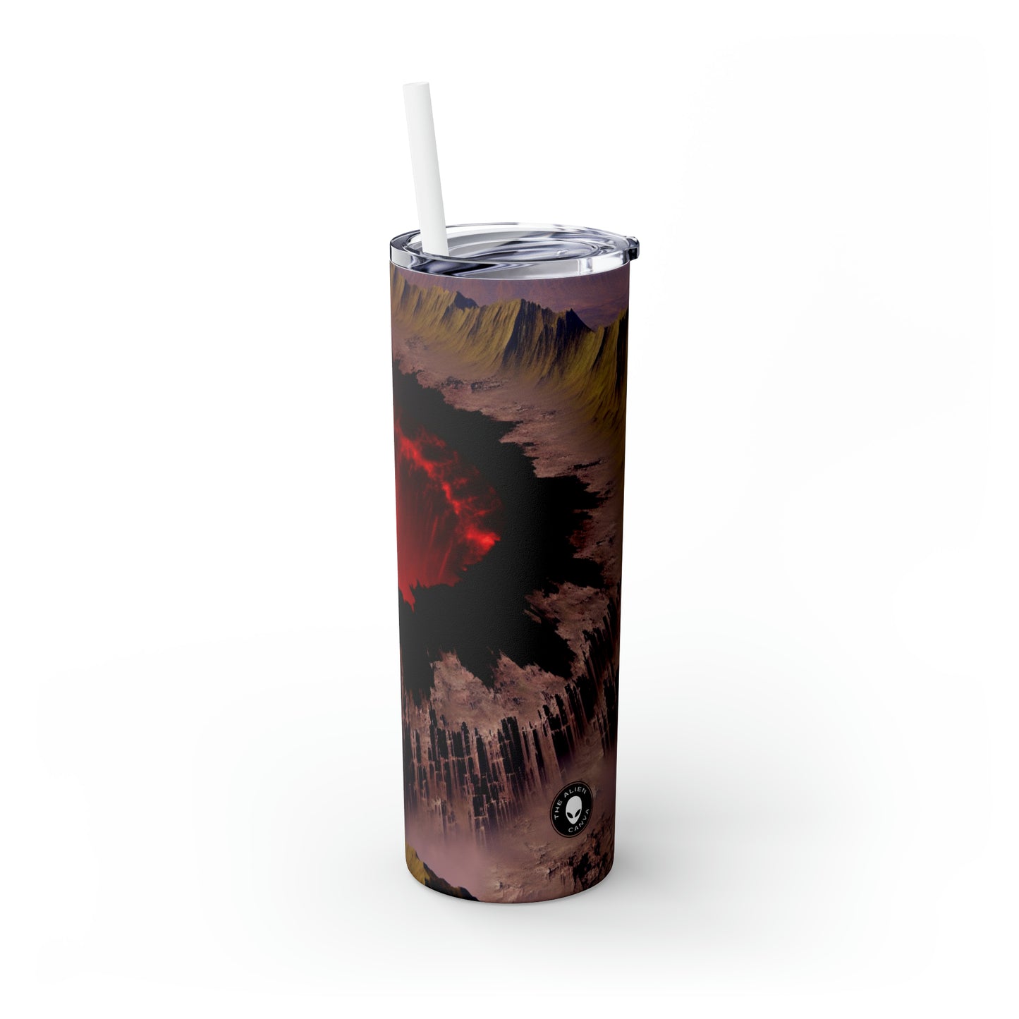 "Fallen Power: The Destruction of the Rings of Power" - The Alien Maars® Skinny Tumbler with Straw 20oz