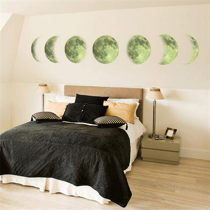 Pegatinas de pared con mapa de cambio de mapa de luna luminosa