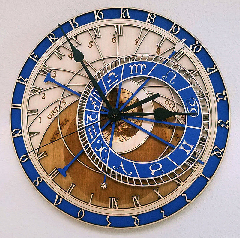 Grande horloge murale avec douze constellations