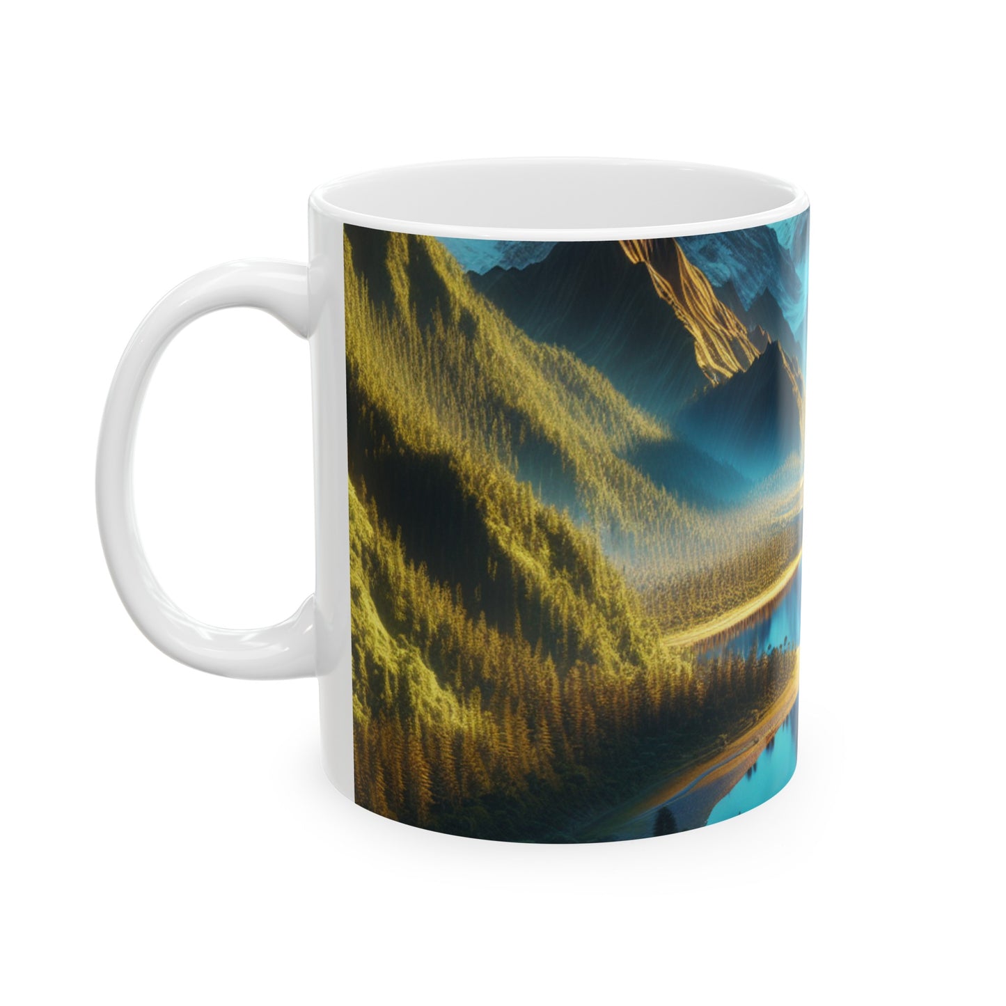 "Serenity's Palette: A Sunset Symphony" - La tasse en céramique Alien 11oz Photoréalisme