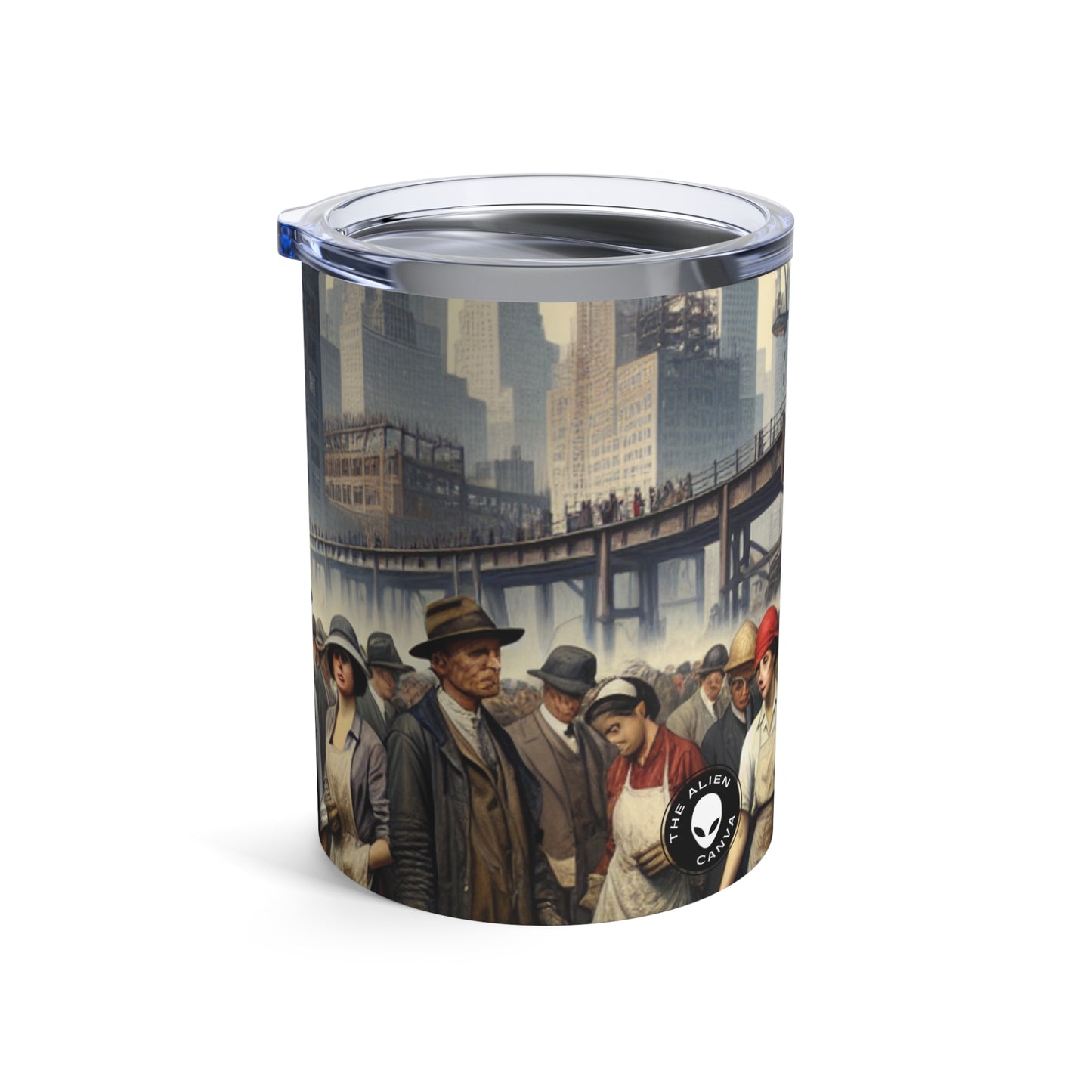 Title: "Unity in Action: Celebrating Solidarity's Triumph" - The Alien Tumbler 10oz Social Realism