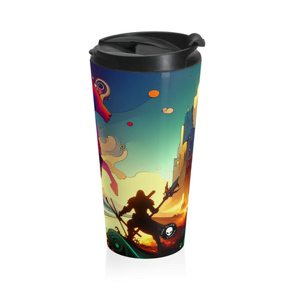 "Crossovers Clash: The Ultimate Battle of Dimensions" - The Alien Stainless Steel Travel Mug Video Game Art