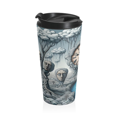 "Fantasy Wonderland: Donde el tiempo se dobla y los árboles hablan" - Taza de viaje de acero inoxidable The Alien