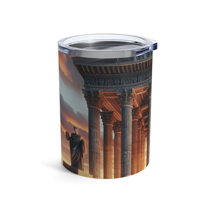 "Warm Glow of the Grecian Temple" - The Alien Tumbler 10oz Neoclassicism Style