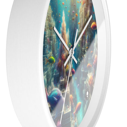 "Coralline City: A Surreal Underwater Wonderland" - The Alien Wall Clock