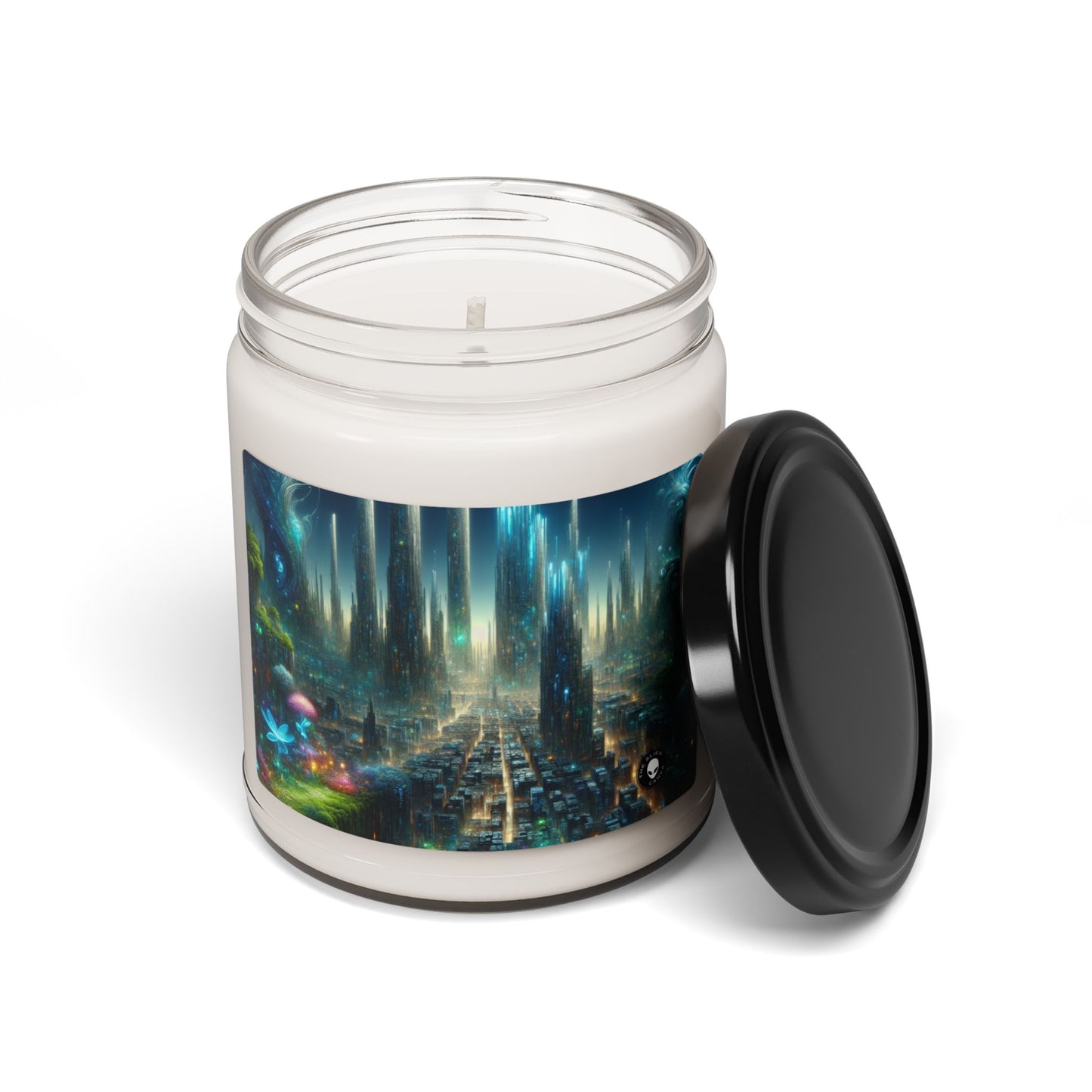 "Neon Oasis: A Futuristic Urban Wonderland" - The Alien Scented Soy Candle 9oz