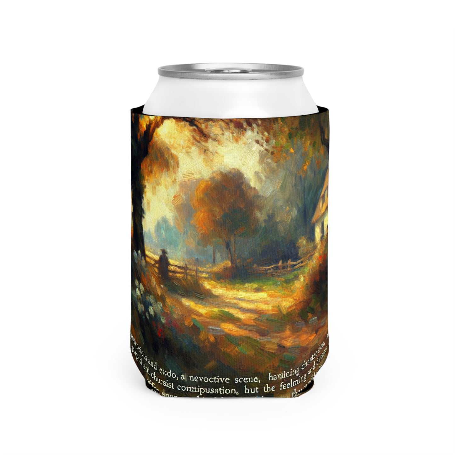 "Sunset Serenity: Impressionist Garden Painting" - The Alien Can Cooler Sleeve Impressionism