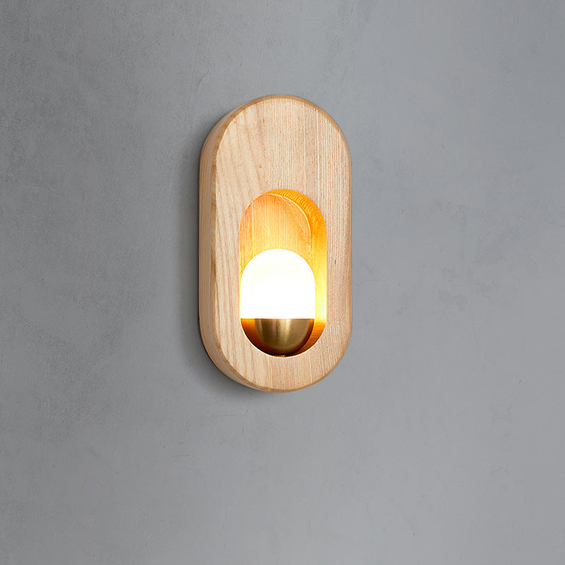 Applique murale LED simple et moderne en bois massif