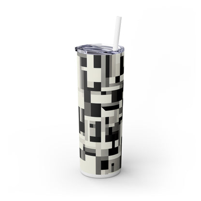 "Cityscape in Analytical Cubism" - The Alien Maars® Skinny Tumbler with Straw 20oz Analytical Cubism