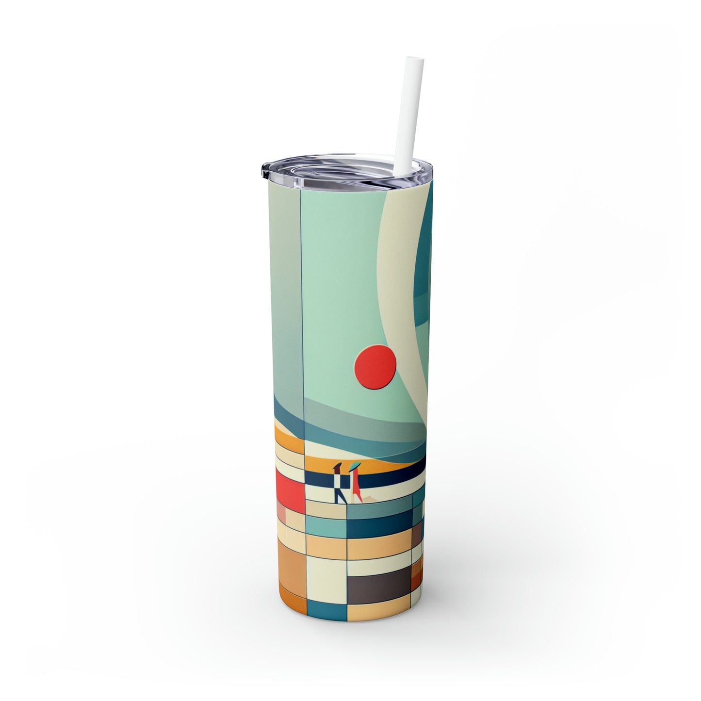 Réflexions tranquilles : une œuvre d'art minimaliste de jardin zen - The Alien Maars® Skinny Tumbler avec paille 20oz Minimalisme