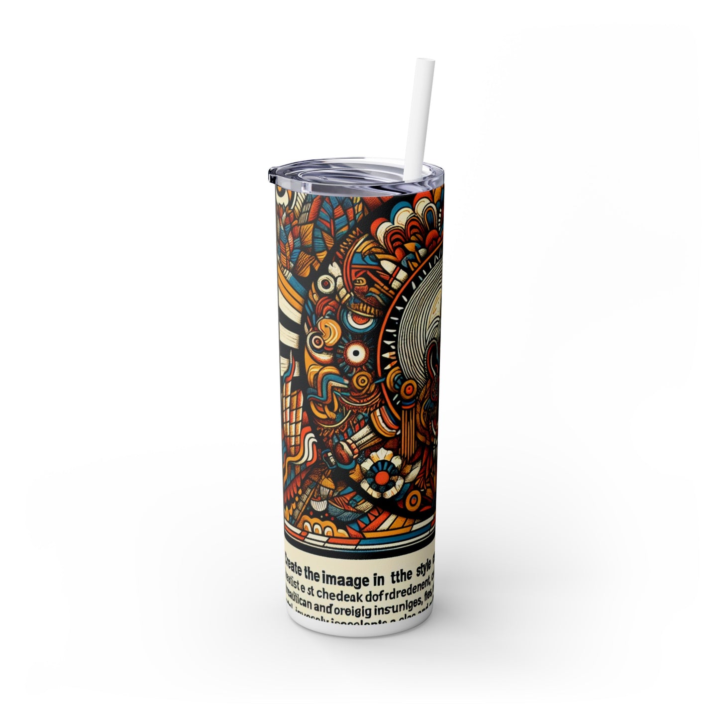 "Resurgimiento: Navegando la identidad poscolonial a través del arte" - El vaso delgado con pajita de Alien Maars®, 20 oz, arte poscolonial