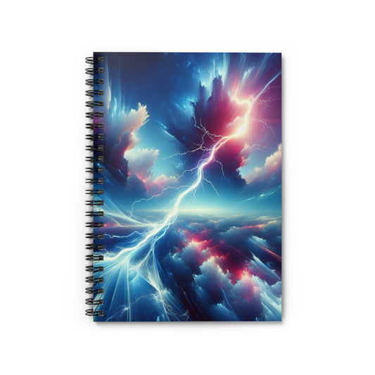 "Électricité dans le ciel" - Le carnet à spirale extraterrestre (ligne lignée) Style d'art numérique