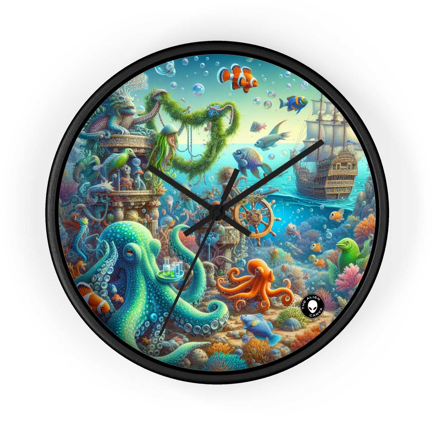 "Fiesta submarina" - El reloj de pared extraterrestre