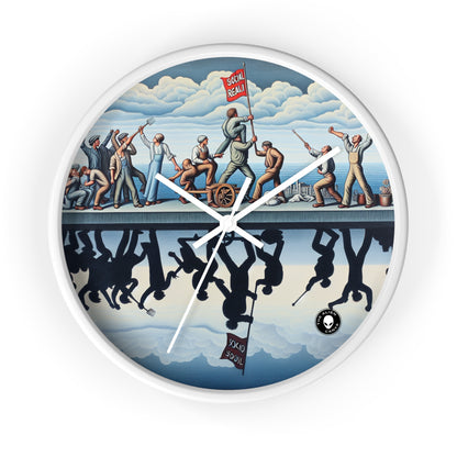 "Digital Dilemmas: Exploring the Human Condition in the Age of Technology" - The Alien Wall Clock Social Realism