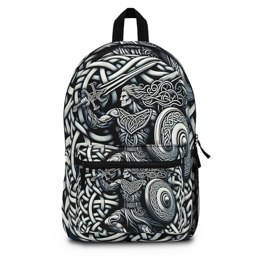"Celtic Knight: Sword & Shield in Ancient Knots" - The Alien Backpack Celtic Art Style