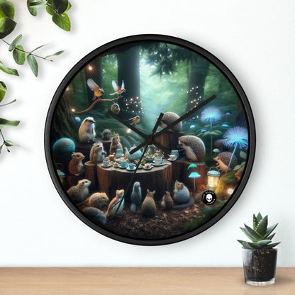 "Enchanted Tea Time: A Magical Forest Gathering" - The Alien Wall Clock