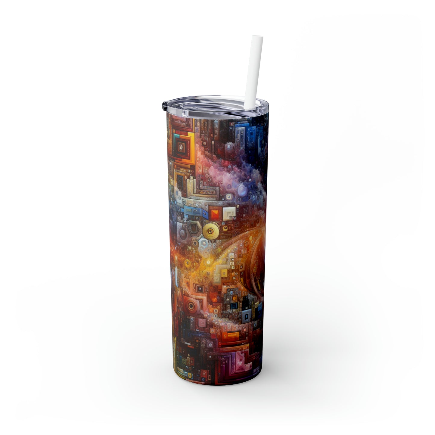 « Nuits urbaines futuristes : une métropole éblouissante d'innovation et d'imagination » - The Alien Maars® Skinny Tumbler with Straw 20oz Digital Art