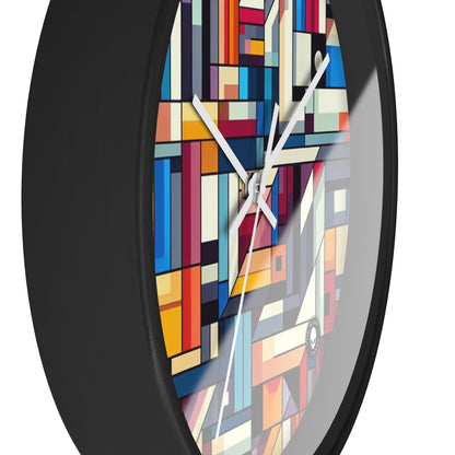 "Futuristic Cityscape: A Geometric Perception" - The Alien Wall Clock Hard-edge Painting