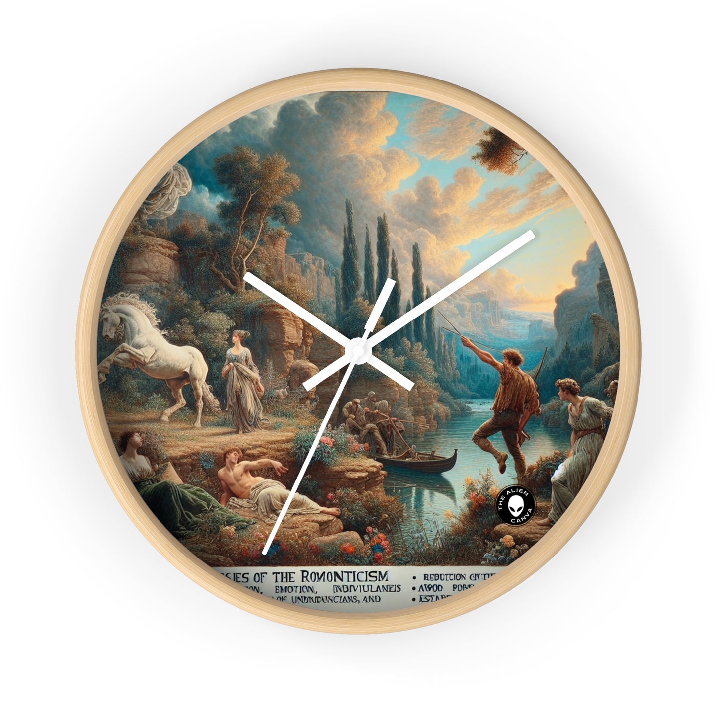 "Sunset Serenade: A Romantic Landscape" - The Alien Wall Clock Romanticism