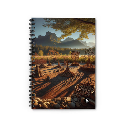 "Metamorphosis: A Captivating Land Art Celebration of Transformation and Rebirth" - The Alien Spiral Notebook (Ruled Line) Land Art