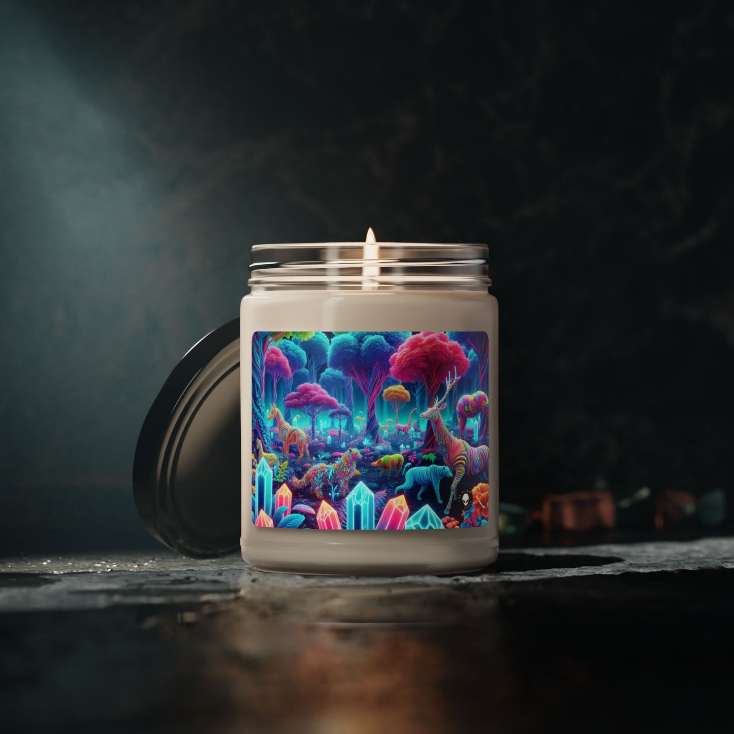 "Glowing Enchantment: Neon Forest" - The Alien Scented Soy Candle 9oz