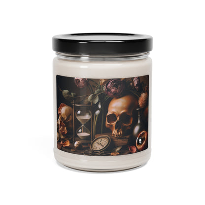 "Beauté éphémère : une peinture de Vanitas vibrante illustrant le passage du temps et la nature éphémère de la vie" - La bougie de soja parfumée Alien 9oz Vanitas Painting