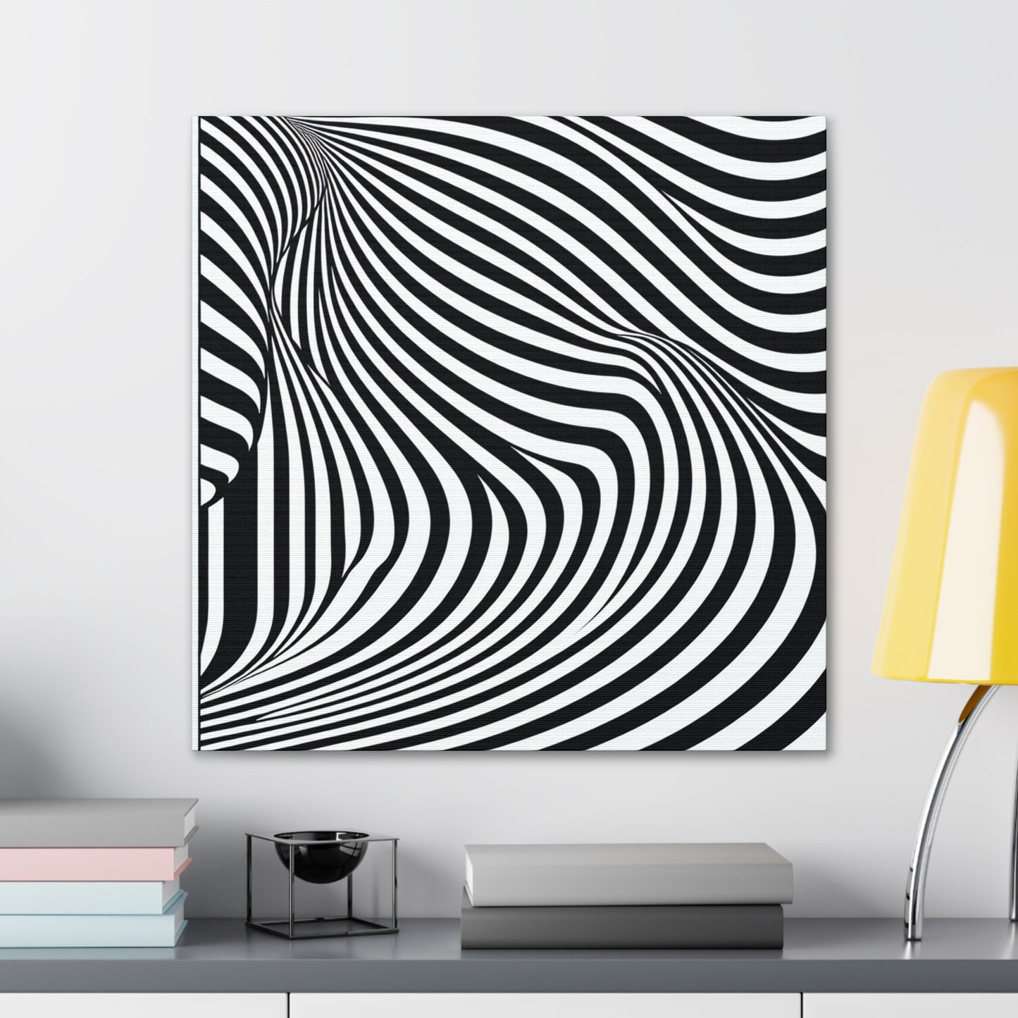 "Optical Illusion Wave" - ​​Le style Alien Canva Op Art