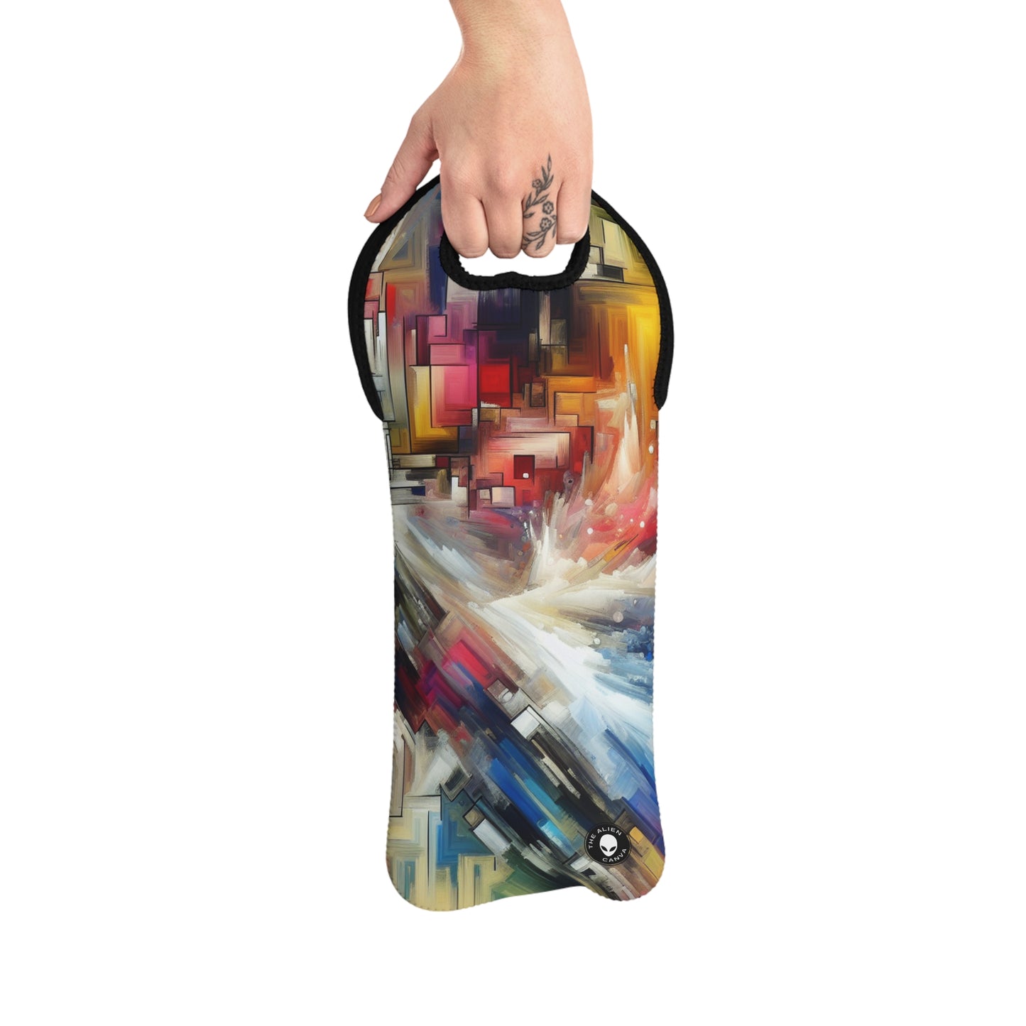 "Nature's Fury: An Abstract Expressionist Interpretation of a Raging Thunderstorm" - The Alien Wine Tote Bag Abstract Expressionism