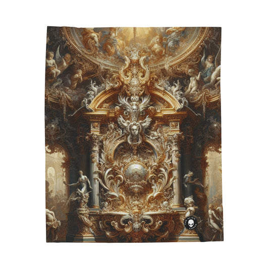 "Banquet baroque : un festin d'opulence" - La couverture en peluche Alien en velours baroque