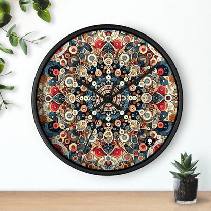 "La armonía de la naturaleza: arte floral del mandala" - El arte del patrón del reloj de pared alienígena