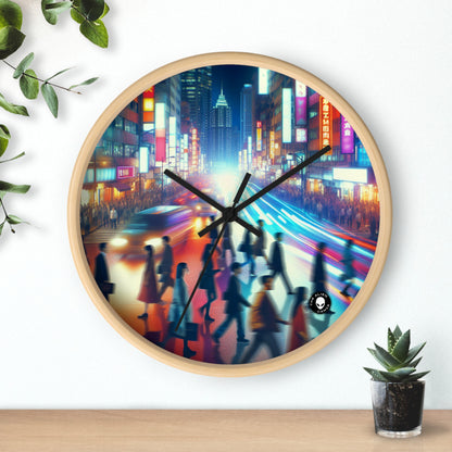 "Neon Night Street" - L'horloge murale extraterrestre