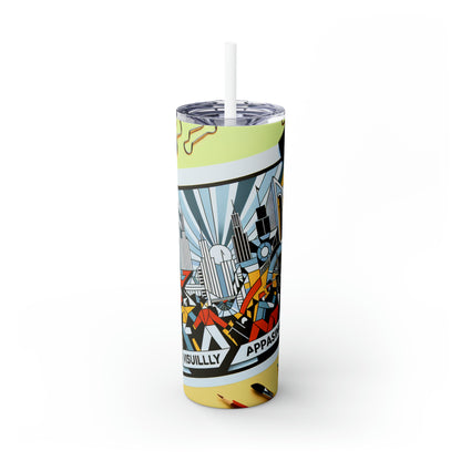 "Constructive City: A Vibrant Celebration of Urban Progress" - The Alien Maars® Skinny Tumbler with Straw 20oz Constructivism