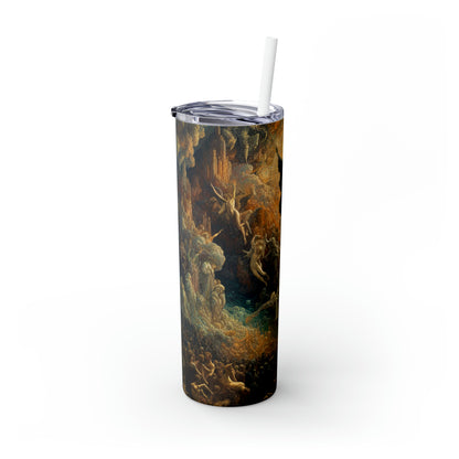 "Mystical Reflections: A Symbolic Journey Through the Looking Glass" - The Alien Maars® Skinny Tumbler with Straw 20oz Symbolism