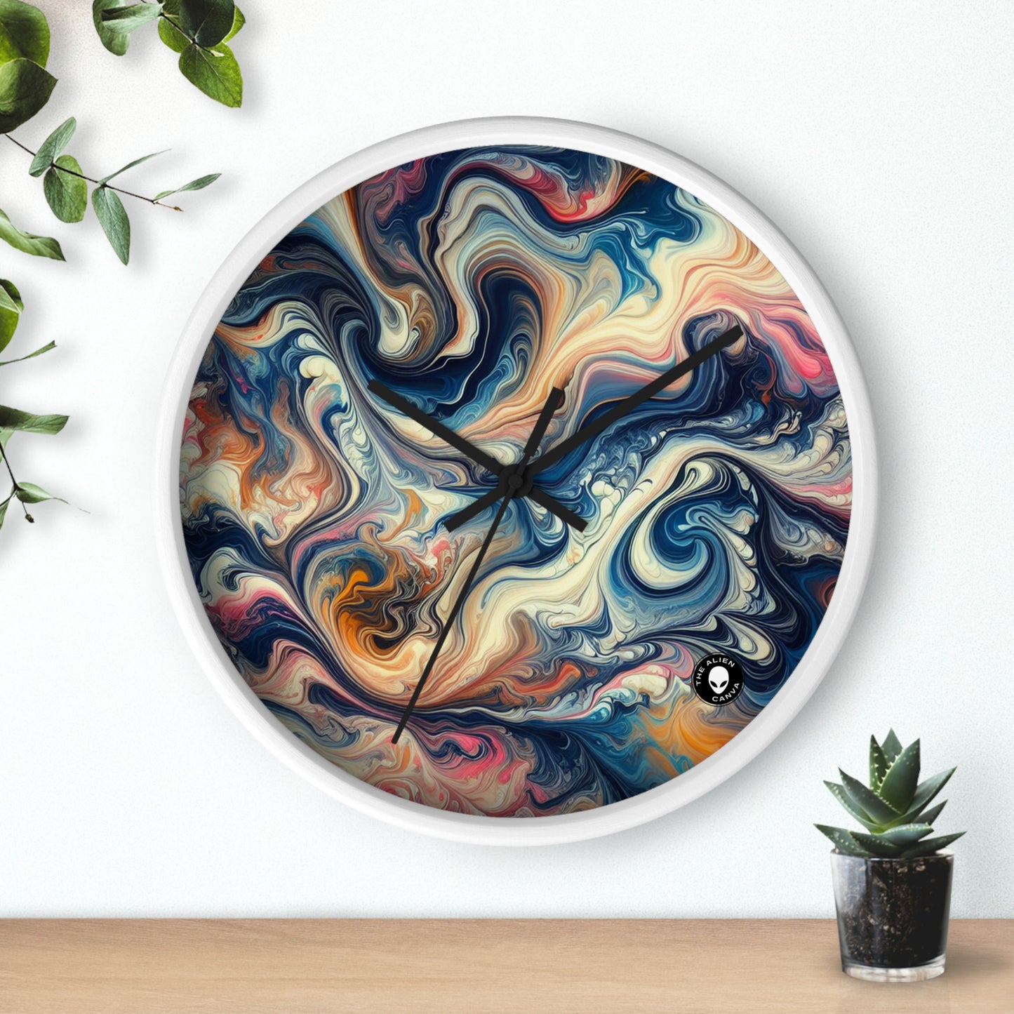 Exuberante selva tropical: Vertido de acrílico inspirado en la belleza tropical - The Alien Wall Clock Acrylic Pouring