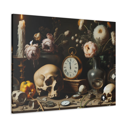 "Decadencia digital: una Vanitas contemporánea que examina el consumismo en el siglo XXI" - The Alien Canva Vanitas Painting