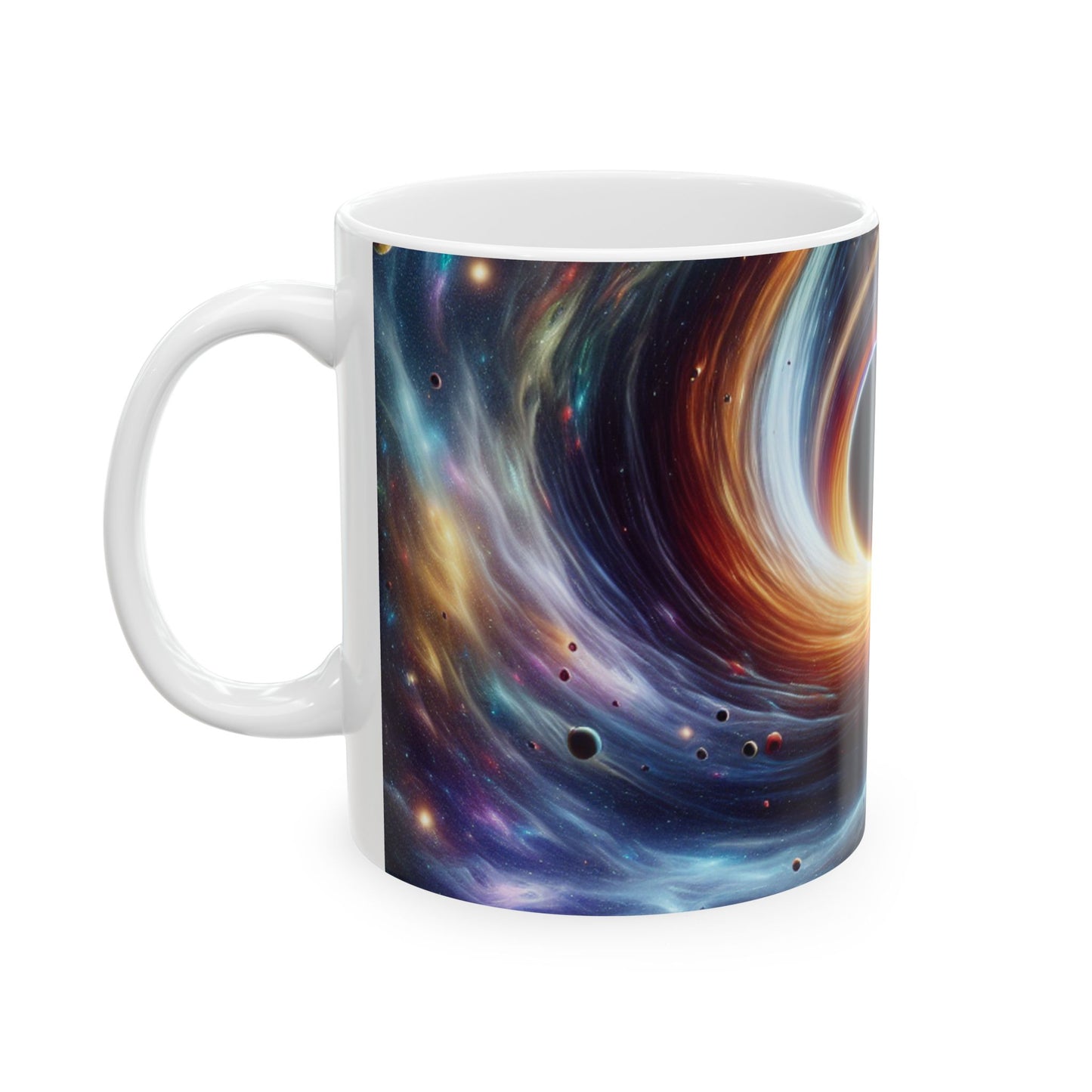 « Vortex galactique : la danse colorée des étoiles et des planètes » – Tasse en céramique Alien 11 oz