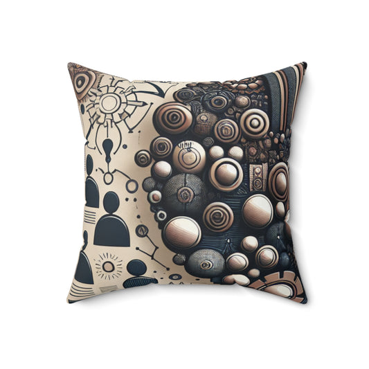 "Community Canvas: A Living Art Installation"- The Alien Spun Polyester Square Pillow Social Sculpture