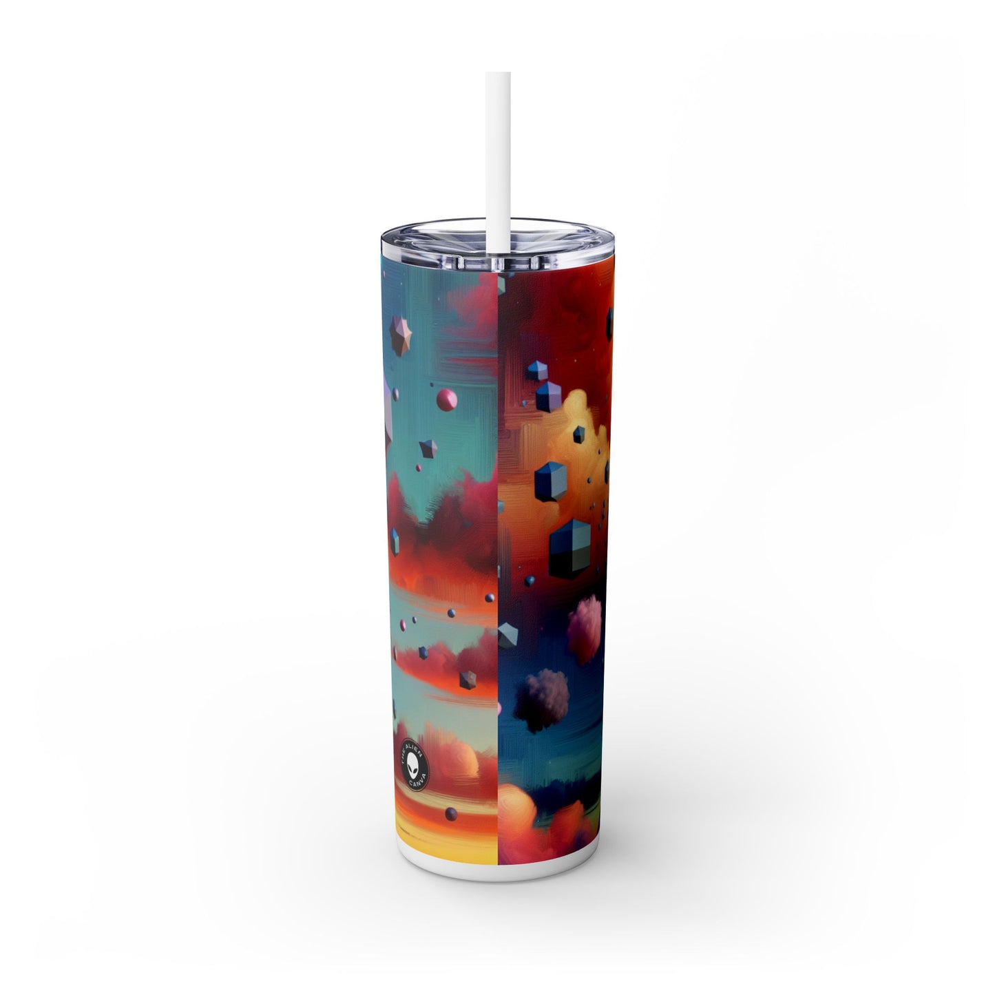 "Floating Dimensions: A Surreal Sky" - The Alien Maars® Skinny Tumbler with Straw 20oz