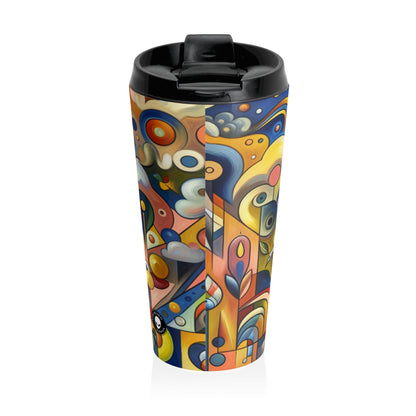 "Tiny Town in a Fishbowl" - The Alien Stainless Steel Travel Mug Naïve Surrealism