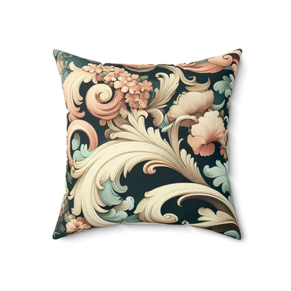 "Garden of Whimsy: A Rococo Fête"- The Alien Spun Polyester Square Pillow Rococo