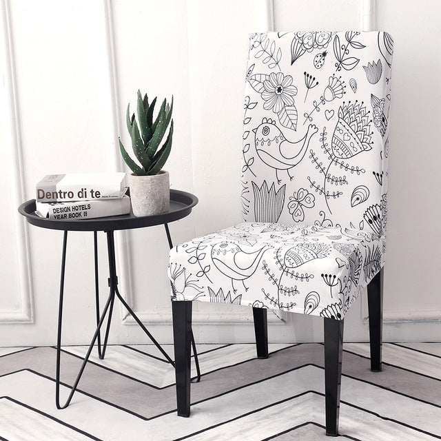 Printed dining chair cover