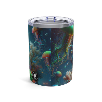 "Los peces de neón bailan en el bosque de corales" - Vaso Alien de 10 oz