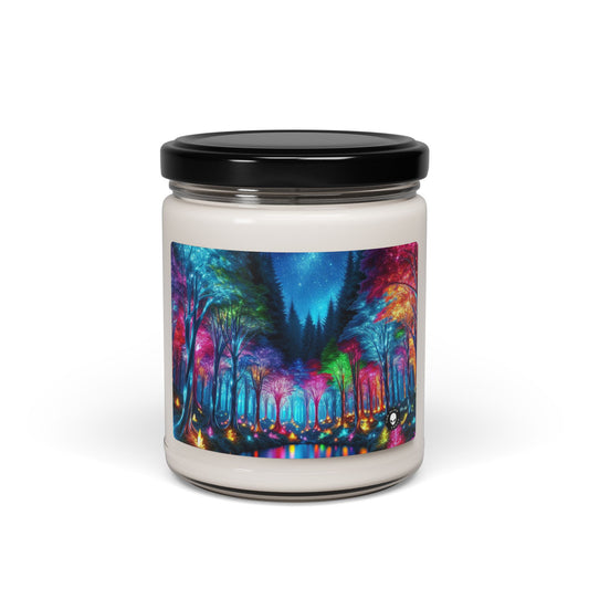 "Crystal Glow: El bosque encantado" - Vela de soja con aroma a alienígena de 9 oz