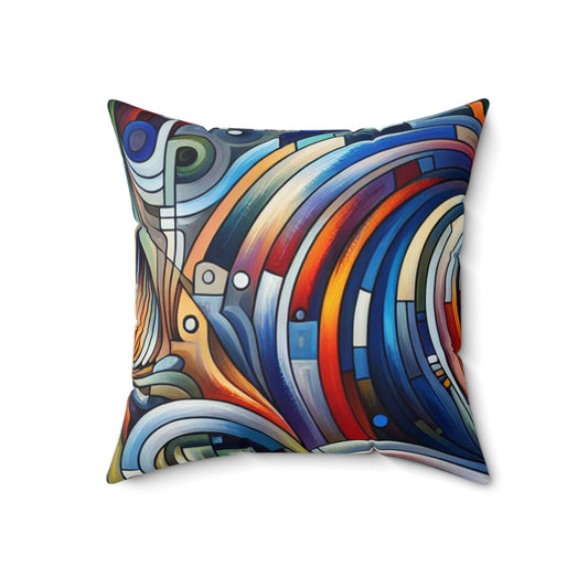 "Harmony in Motion: A Kinetic Exploration"- The Alien Spun Polyester Square Pillow Kinetic Art