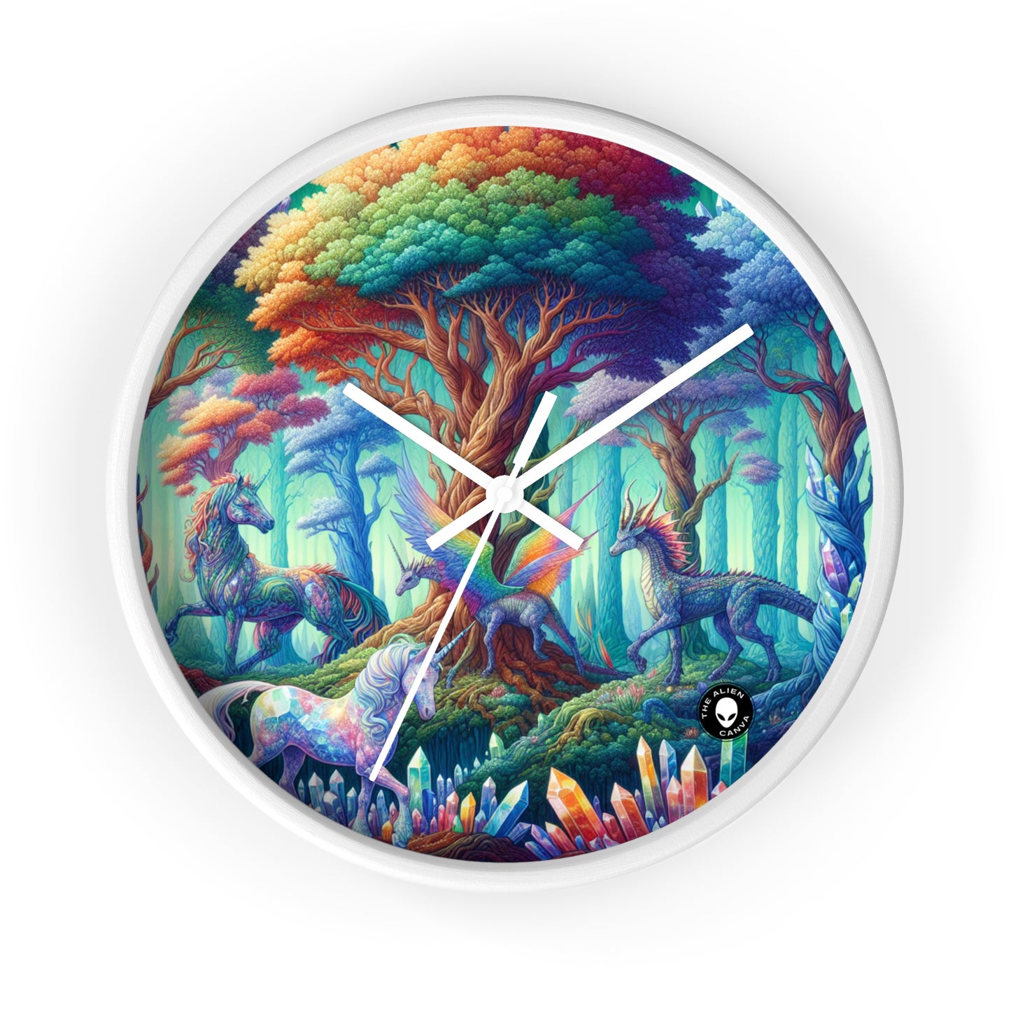 "Crystal Forest: Realm of Mythical Beings" - The Alien Wall Clock