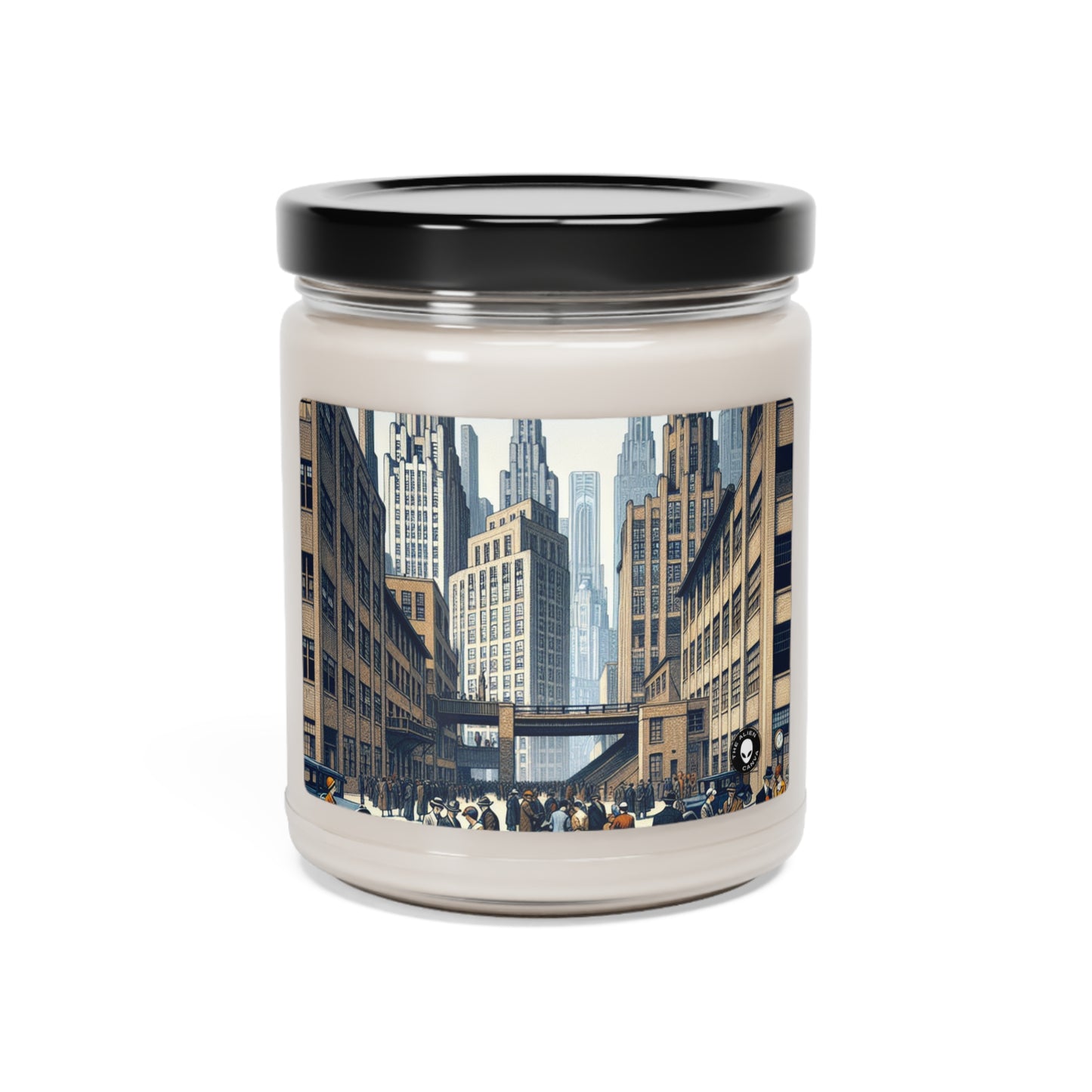 "Géométrie urbaine : un paysage urbain moderne dans une nouvelle objectivité" - La bougie de soja parfumée Alien 9oz New Objectivity