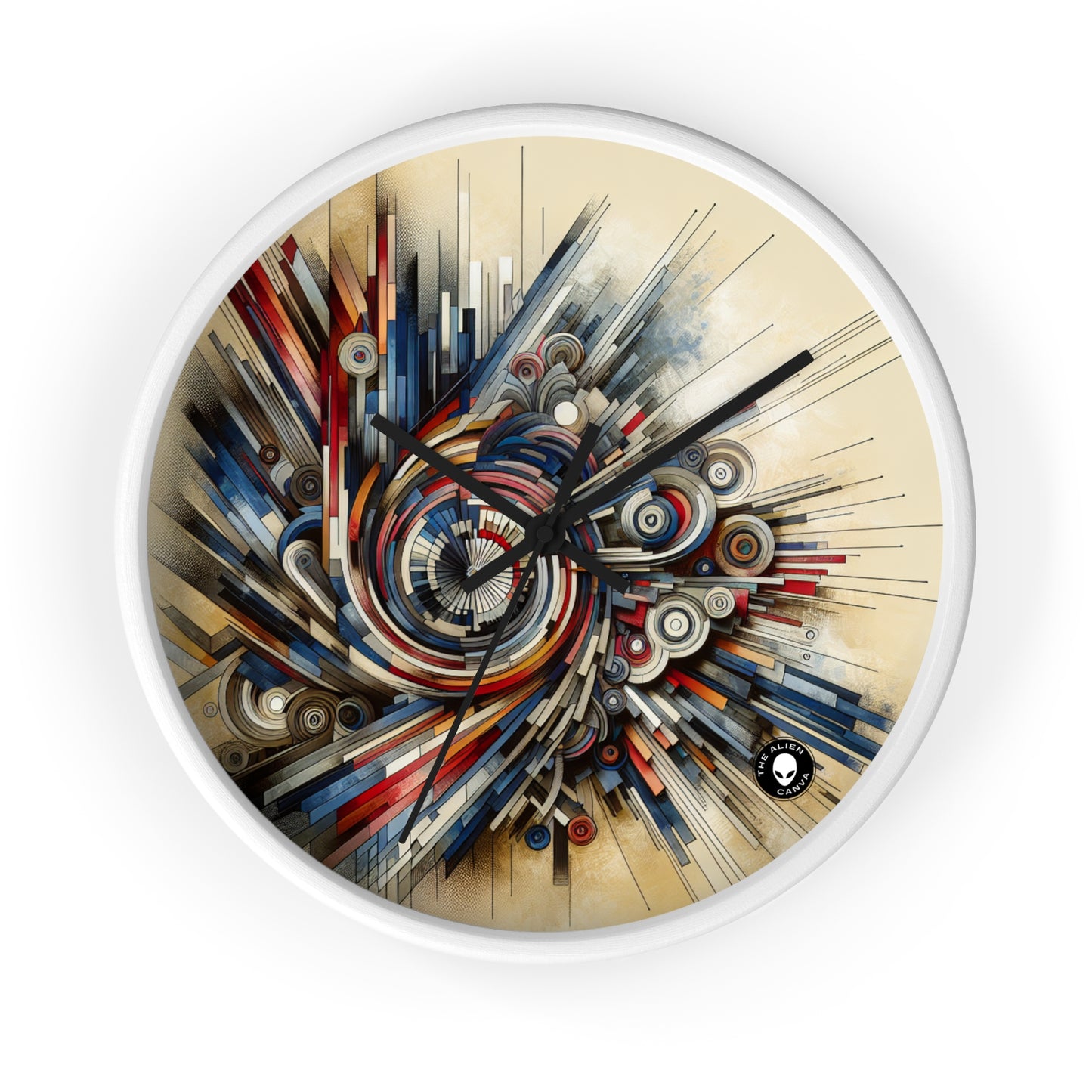 "Fragmented Realms: A Surreal Exploration in Color and Form" - The Alien Wall Clock Avant-garde Art